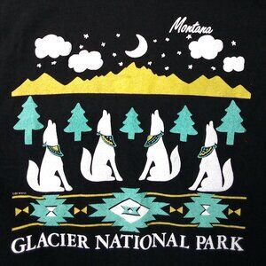 Vintage Glacier National Park Montana Wolves T-Shirt